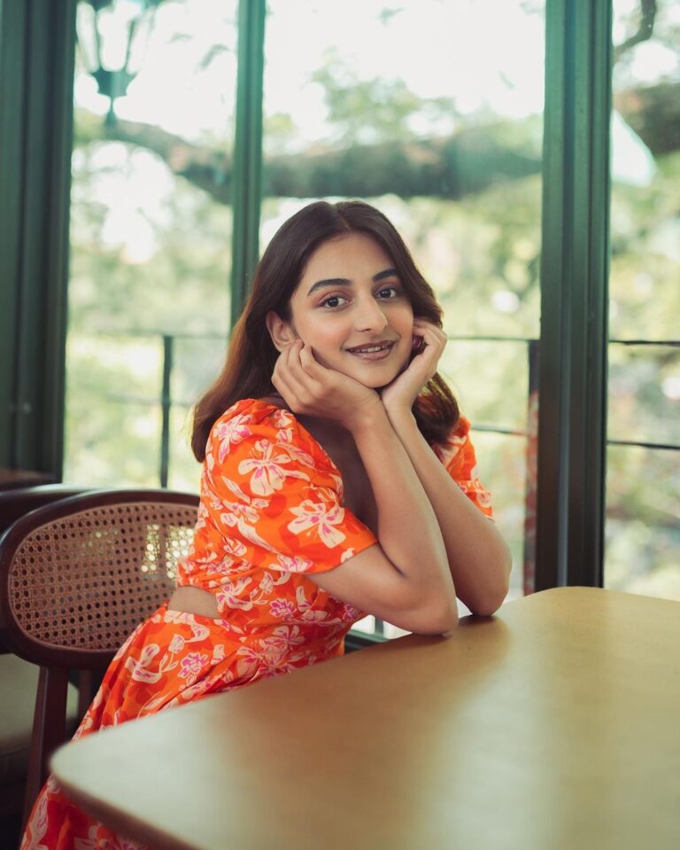 Actress Esther Anil In Orange Outfit