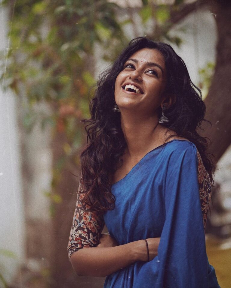 Pretty Look Of Roshni Haripriyan In Blue Saree