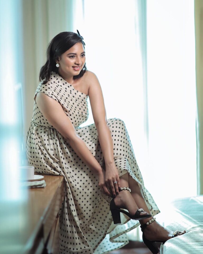 Actress Srushti Dange In Polka Dot Outfit