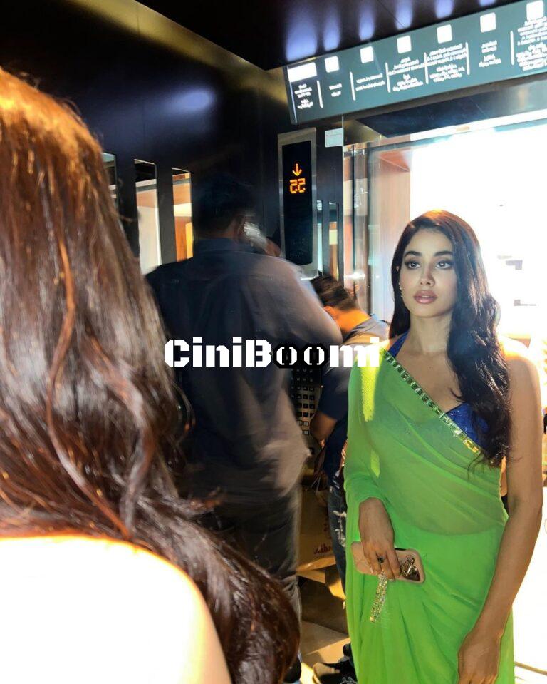 Actress Janhvi Kapoor In Green Saree