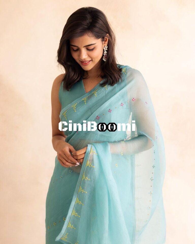 Charming Look Of Kalyani Priyadarshan In Blue Saree