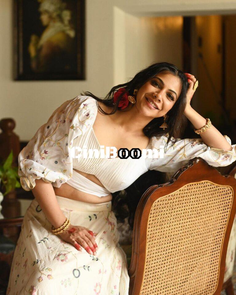 Pretty Looking Madonna Sebastian In White Outfit