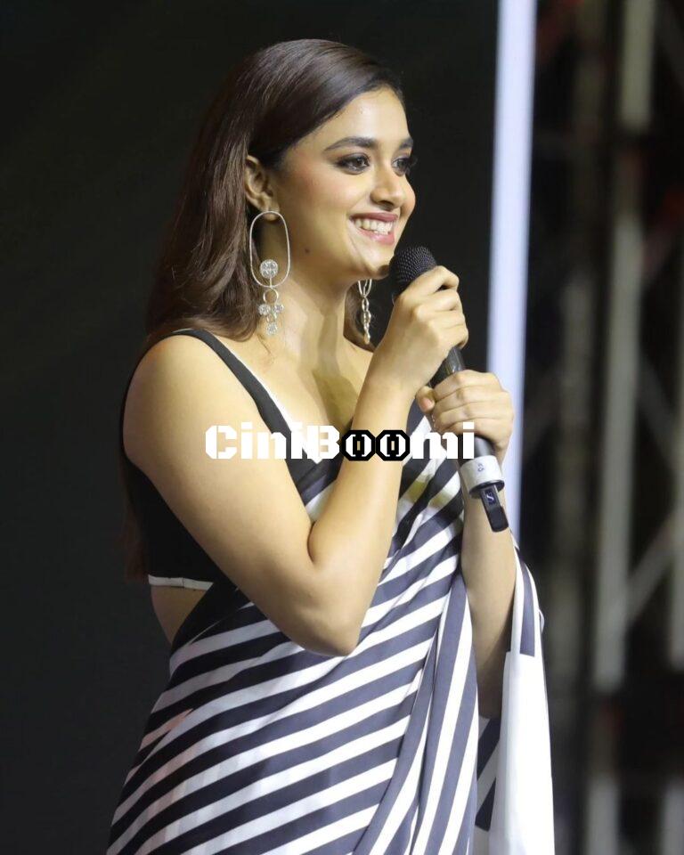 Beautiful Looking Keerthy Suresh At Maamannan Film 50th Day Celebration
