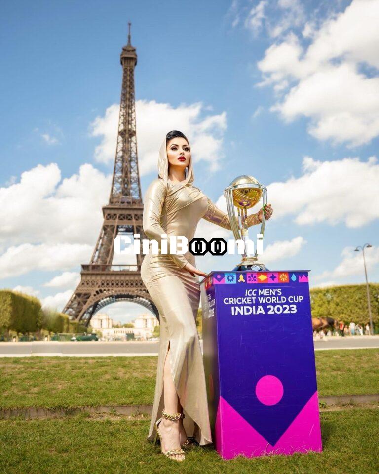 Actress Urvashi Rautela Unveiled ‘Cricket World Cup 2023 Trophy’ At The Eiffel Tower In Paris