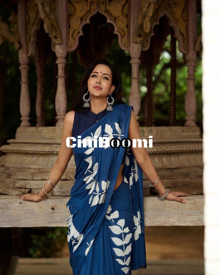 Actress Raiza Wilson Personifies Elegance In Blue Saree