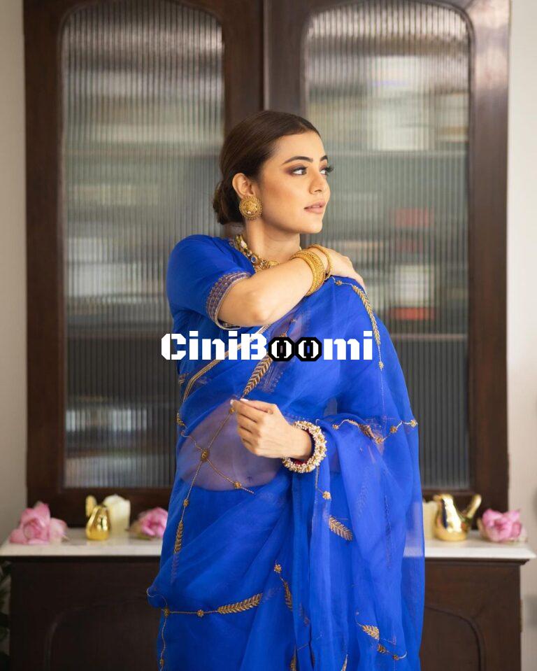 Actress Nisha Aggarwal Oozes Charm In Blue Saree