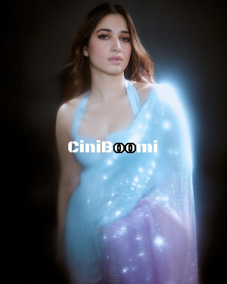 Actress Tamannaah Bhatia Radiates Glitter In Saree