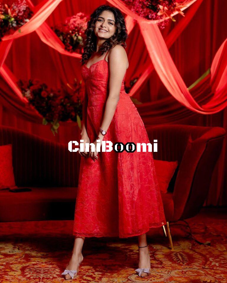 Actress Aditi Shankar Exudes Elegance In Red Outfit