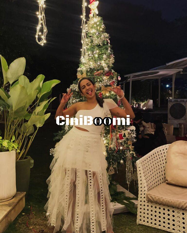 Actress Niharika Konidela Clad In A White Outfit On The Occasion Of Christmas