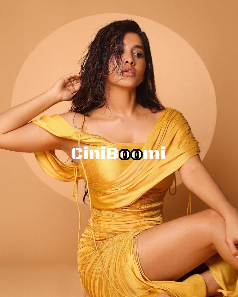 Actress Nabha Natesh Dazzles In Gold Colour Outfit