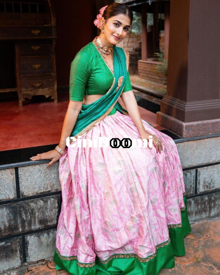 Actress Pooja Hegde Oozes Charm In Traditional Outfit