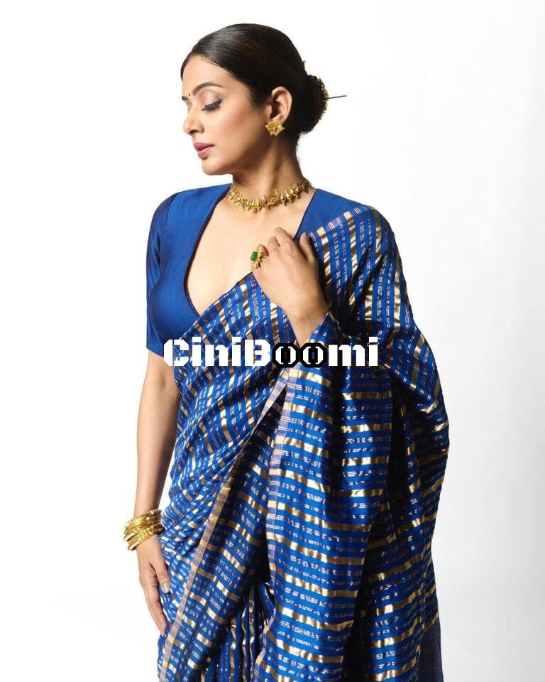 Actress Priya Mani Exudes Charm In Blue Saree