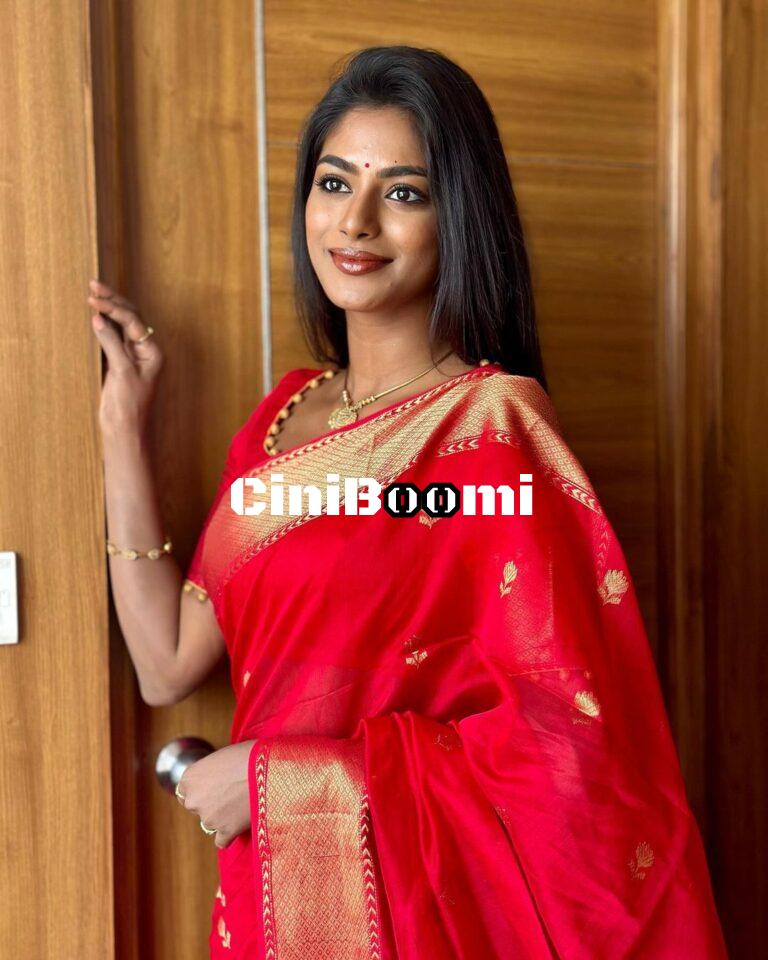Actress Vinusha Devi Exudes Elegance In Red Saree