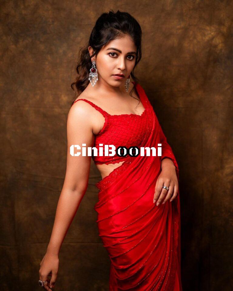 Actress Anjali Shines Radiantly In Red Saree