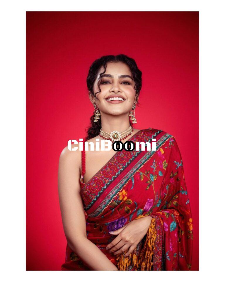 Actress Anupama Parameswaran Dazzles In Red Saree