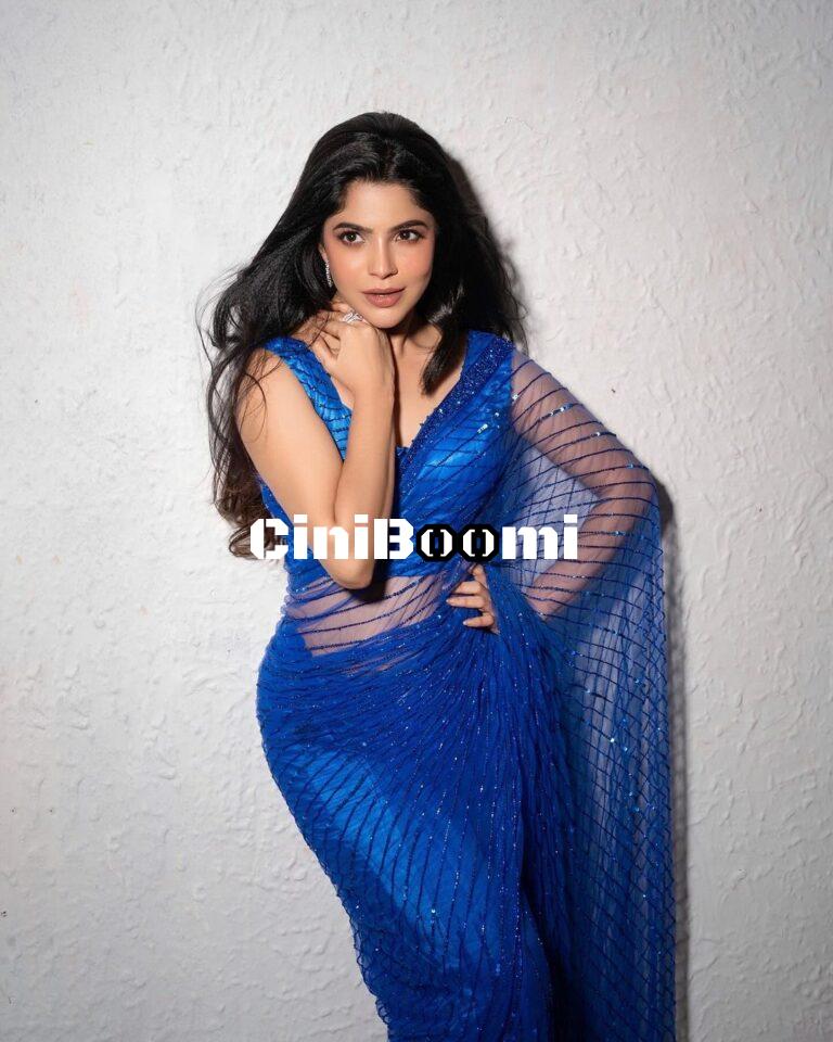 Actress Divyabharathi Serves Traditional Glam In Blue Saree
