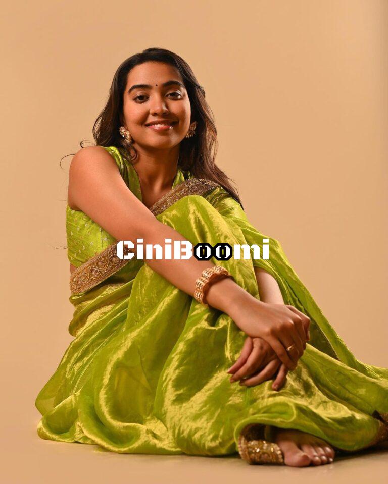 Actress Shivathmika Oozes Charm In Green Saree