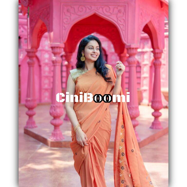 Actress Abhinaya Shines Radiantly In Orange Saree