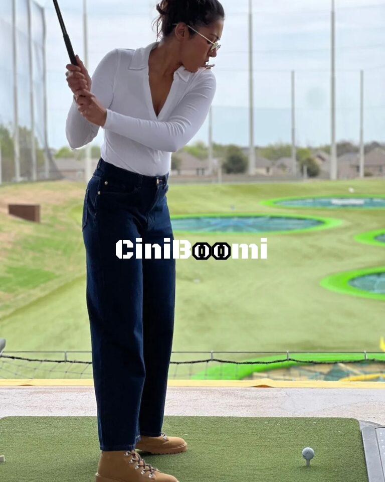 Stylish Clicks Of Actress Catherine Tresa Playing Golf
