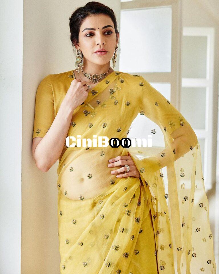 Actress Kajal Aggarwal Redefines Beauty In Yellow Saree