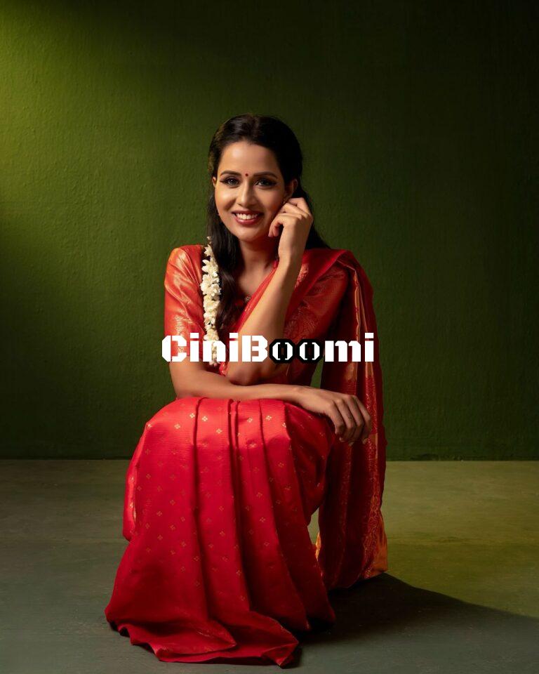Actress Raiza Wilson Redefines Beauty In Red Saree