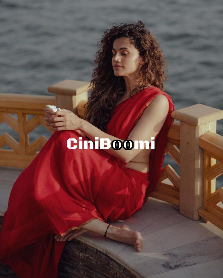 Actress Taapsee Unleashes Her Charisma In Red Saree