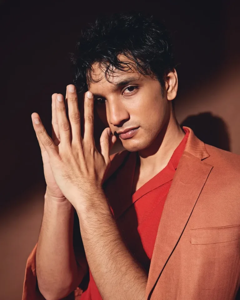 Actor Gautham Karthik Looks Dapper In Orange Suit