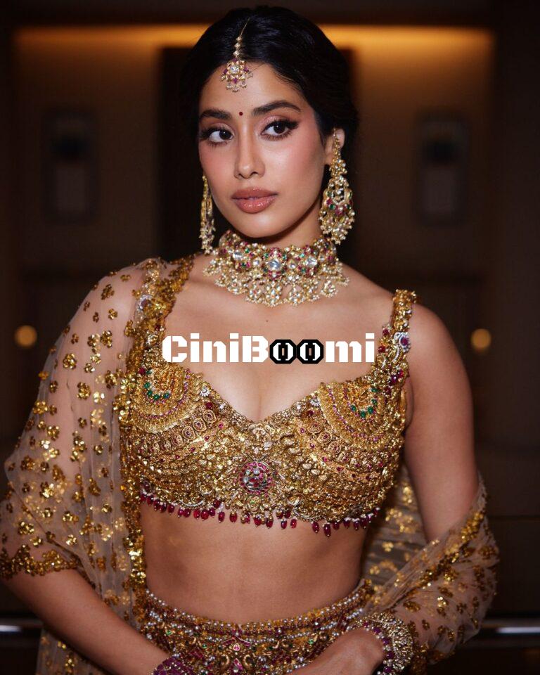 Actress Janhvi Kapoor Lights Up The Internet With Her Clicks In Golden Outfit