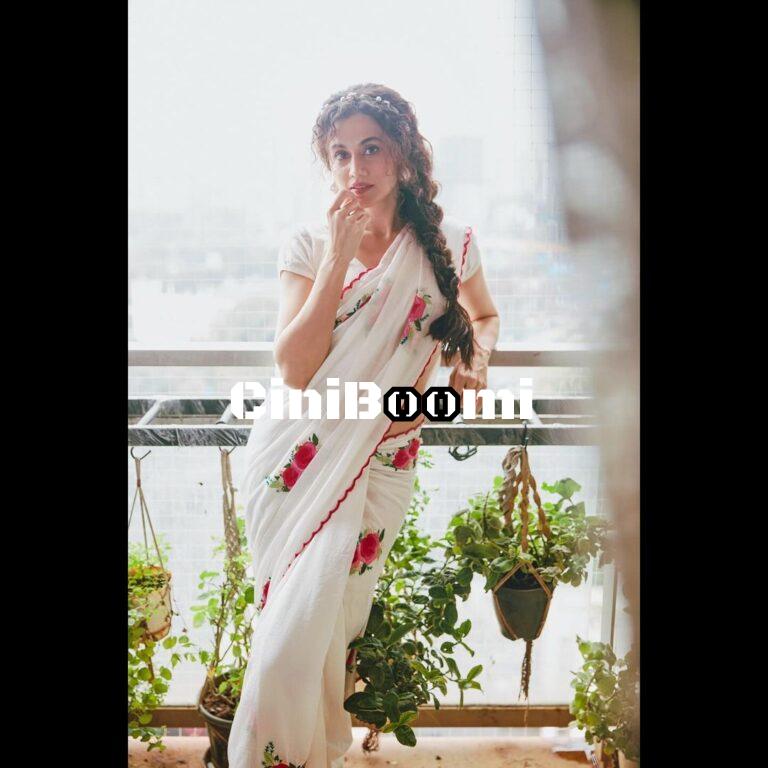 Actress Taapsee Pannu Redefines Beauty In White Saree