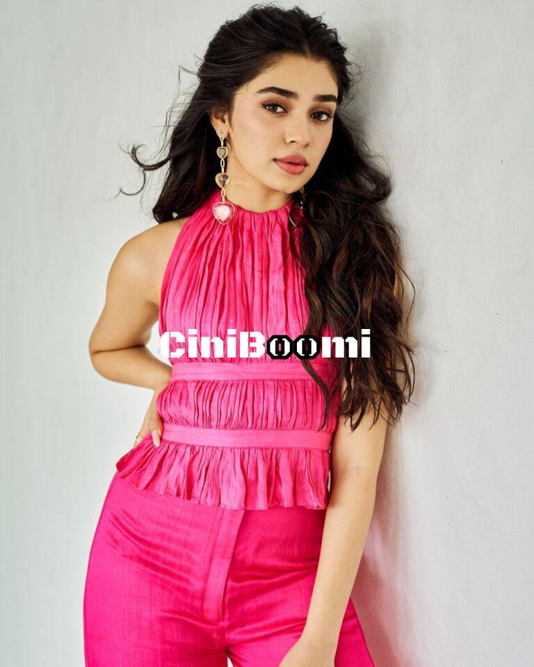 Actress Krithi Shetty Oozes Charm In Pink Outfit
