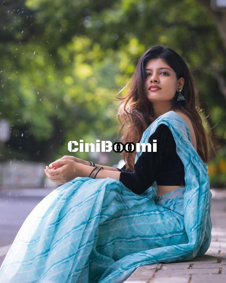 Actress Monisha Blessy Blends Elegance With Charm In Blue Saree