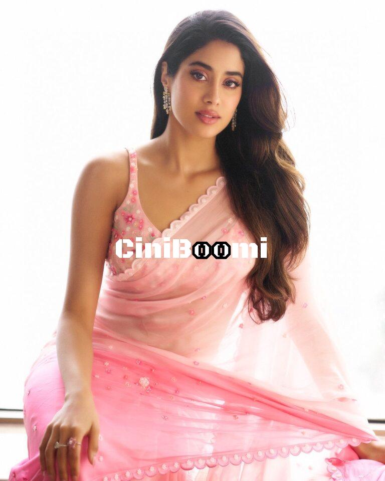 Actress Janhvi Kapoor Oozes Charm In Pink Saree