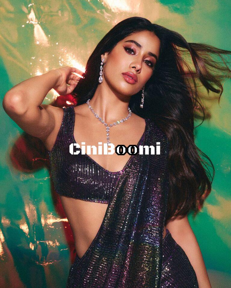 Actress Janhvi Kapoor Shines Radiantly In Sparkling Saree