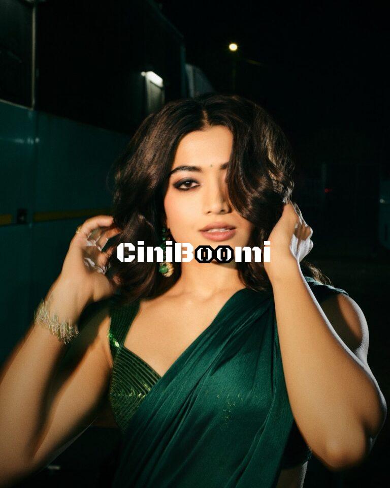Actress Rashmika Mandanna Dazzles In Green Saree