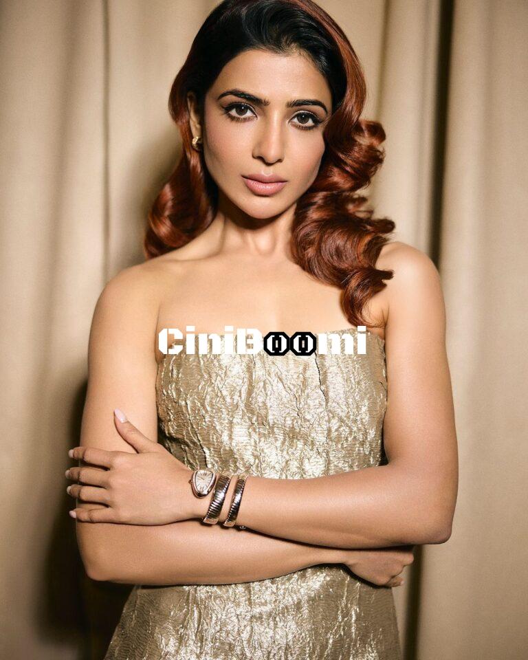 Actress Samantha Sparkles In Shining Outfit