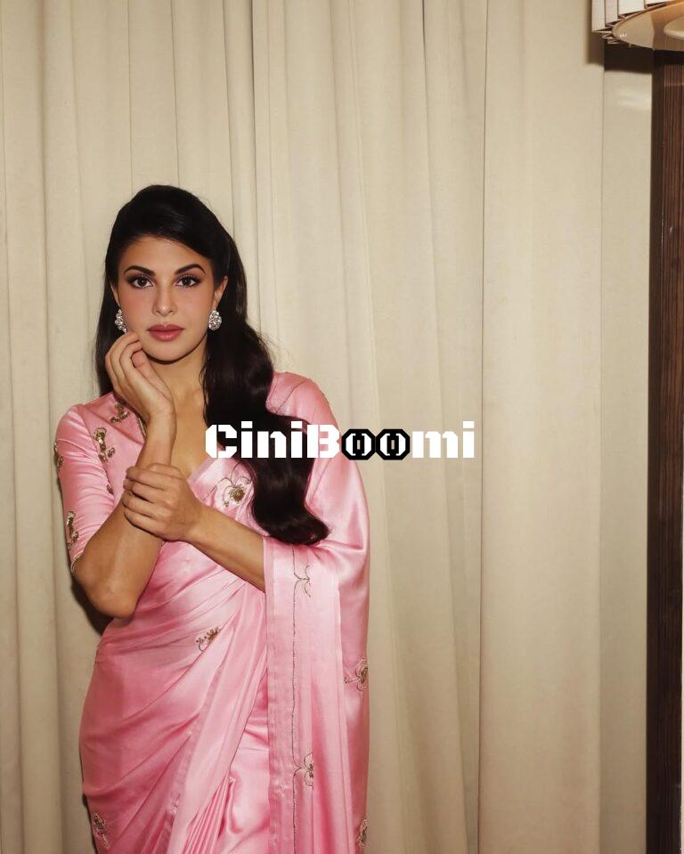 Actress Jacqueline Fernandez Shines Radiantly In Pink Saree